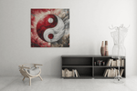 Yin en Yang – Vierkante Canvas Wanddecoratie – Canvas Wandkunst in Vierkante Uitvoering