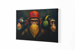 De Drie Apentrots Canvas Schilderij