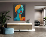 Vrouw Gezicht Abstract Schilderij