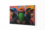 Drie Apen in Stijl Canvas Schilderij