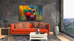 Moderne Kunst met paraplu's Canvas Schilderij