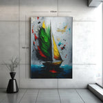 Abstract Zeilboot Canvas Schilderij