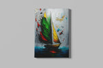 Abstract Zeilboot Canvas Schilderij