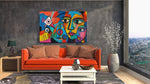Gezichten in Kleur Canvas Schilderij