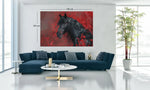 Paard en Rood Canvas Schilderij