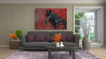 Paard en Rood Canvas Schilderij