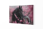Paard en Roze Canvas Schilderij