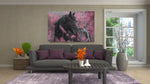 Paard en Roze Canvas Schilderij