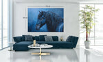 Paard en Blauw Canvas Schilderij