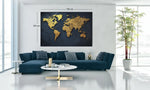 Wereldkaart Goud Canvas Schilderij