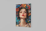 Vrouw kunst bloemen Canvas Schilderij