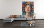 Vrouw kunst bloemen Canvas Schilderij