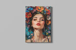 Vrouw kunst bloemen Canvas Schilderij