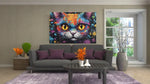 Canvas Schilderij Kleurrijke gezicht van een kat