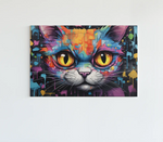 Canvas Schilderij Kleurrijke gezicht van een kat