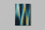 Abstract Blauw en Goud Canvas Schilderij
