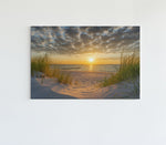 Strand bij Zonsondergang Canvas Schilderij