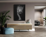 Luipaard in Zwart Canvas Schilderij