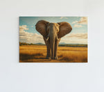 Olifant op Savanne Canvas Schilderij