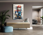 Retro Spel Held Graffiti Canvas Schilderij