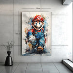 Retro Spel Held Graffiti Canvas Schilderij