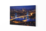 Istanbul Nacht Stad met Brug Canvas Schilderij