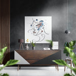 Eenlijnig gezicht met blauw hart – Dibond Schilderij