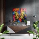 Regenboogkleurige koninginnenpage – Dibond Schilderij
