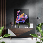 Abstracte neonverfspiraal in roze en blauw – Dibond Schilderij