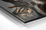 Portretcollage met drie gouden bladeren – Dibond Schilderij