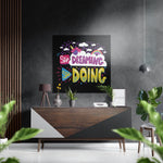 Regenboogwolk met de tekst Start Doing – Dibond Schilderij