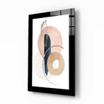 Roze Cirkel met Beige Ring – Glasschilderij