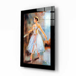 Ballerina aan de Barre in Olieverfstijl – Glasschilderij