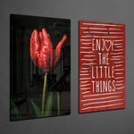 Enjoy the Little Things 2 Pieces Combine Glass Wall Art
