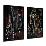 Cubist Abstract Portrait Glass Wall Art