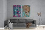 Ethnic Patherns 2 Pieces Combine Glass Wall Art
