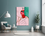 Pop Tongue Kiss Glass Wall Art