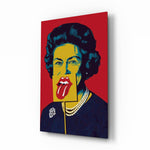 Pop Art Regal Queen Portrait Glass Wall Art