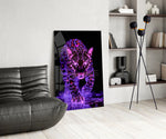 Neon Leopard Glass Wall Art