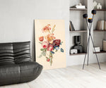 Elegant Floral Bouquet Glass Wall Art