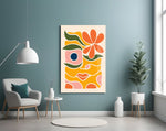 Abstract Floral Glass Wall Art