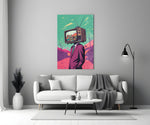 TV Head in Nature Glass Wall Art