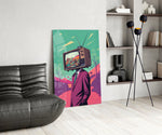 TV Head in Nature Glass Wall Art