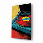 Vibrant Turntable Pop Glass Wall Art