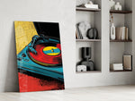 Vibrant Turntable Pop Glass Wall Art