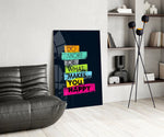 Vibrant Happiness Stack Glass Wall Art