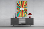 Radiant Positive Energy Burst Glass Wall Art