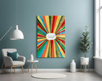 Radiant Positive Energy Burst Glass Wall Art