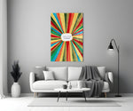 Radiant Positive Energy Burst Glass Wall Art