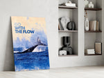 Whale Tail Flow Glass Wall Art